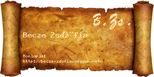 Becze Zsófia névjegykártya